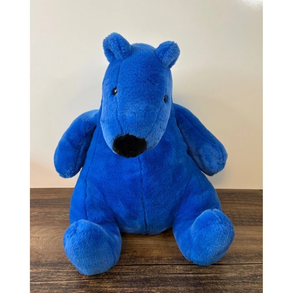 Vintage Ikea Blue Polar Bear Plush 14" Stuffed Animal Teddy Sitting NO TUSH TAG